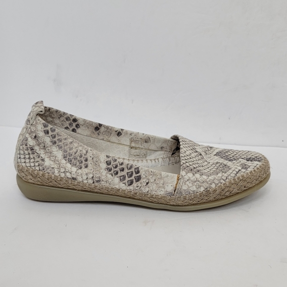 The FLEXX | Gray Python Snake Print Espadrille Slip on Shoes Sandals Size 6.5 - Picture 5 of 8